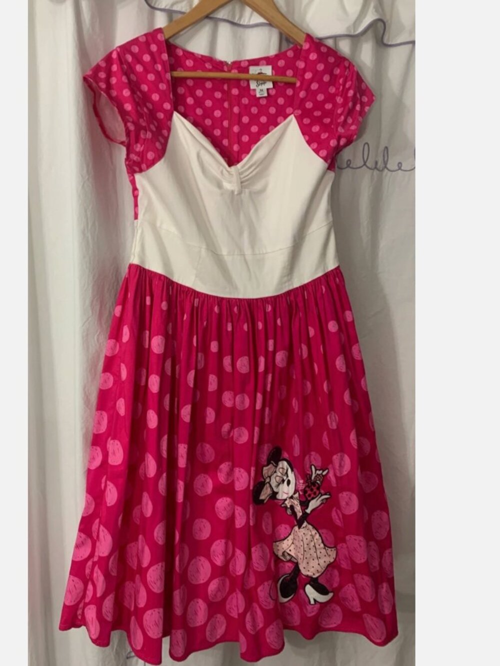 Disney Dress Shop Minnie Mouse Dress Disney Parks Pink Polka Dot No Belt